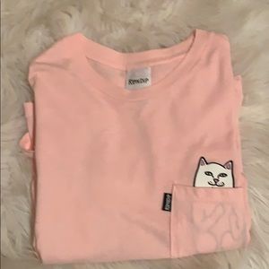 Pink rip and dip tshirt